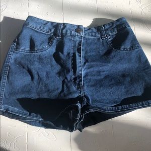 High waisted denim shorts